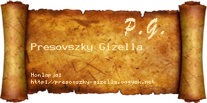 Presovszky Gizella névjegykártya