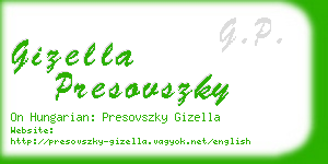 gizella presovszky business card